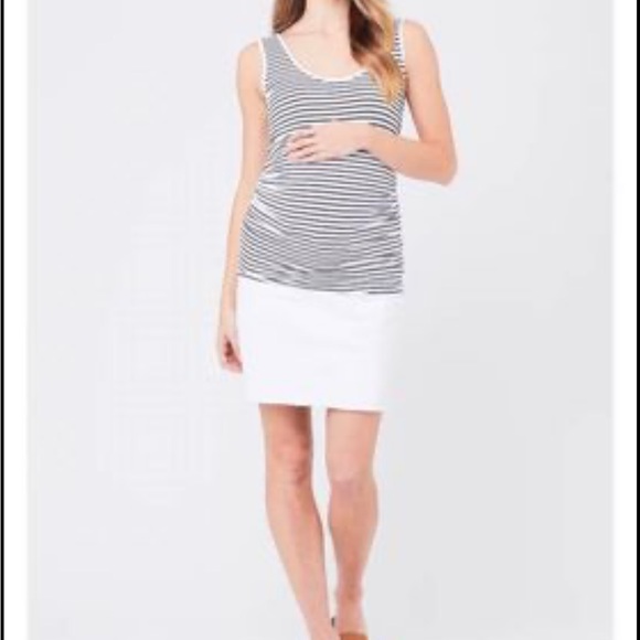 Like New Ripe Maternity White Denim Skirt - Large - Picture 3 of 5